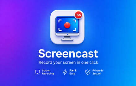 Seite der Screencast-Erweiterung im Chrome Web Store